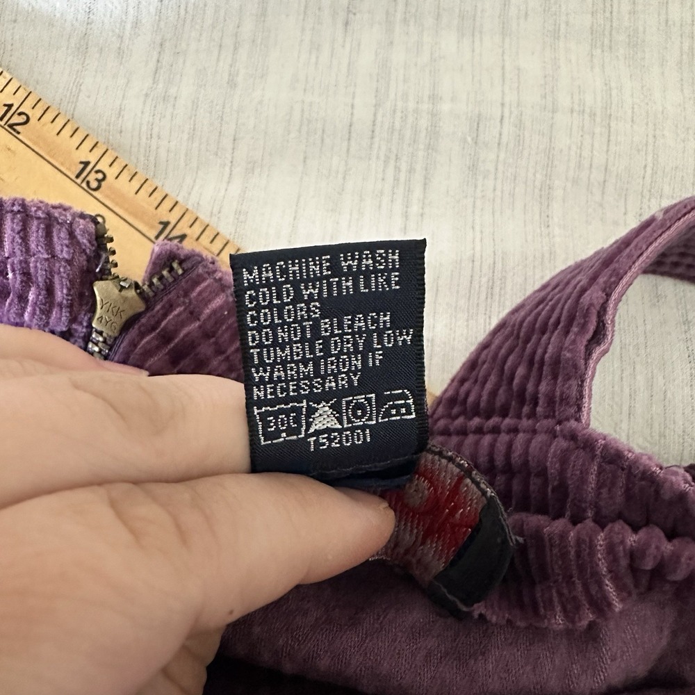 VTG JG Hook Women Maxi Jumper Dress Size 12P Purple Corduroy Cottagecore Overall - Picture 5 of 8
